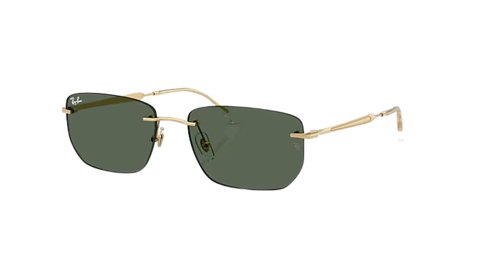 Ray-Ban RB3768 001/71 56-17 rimless sunglasses in gold metal