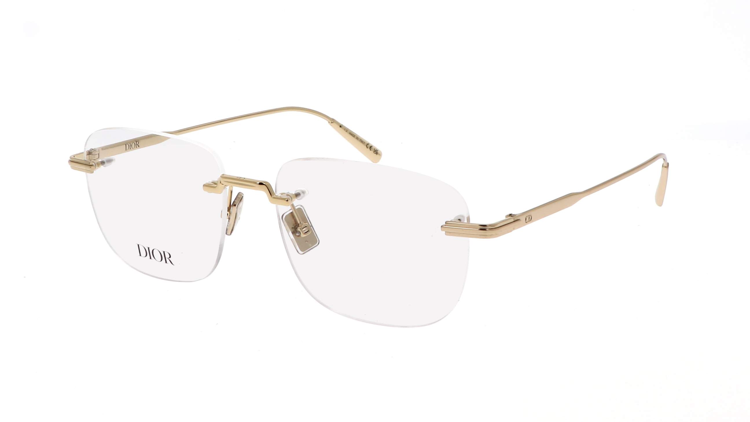 Dior DIORBLACKSUITO S3U B000 54-18 rimless gold eyeglasses, architectural design