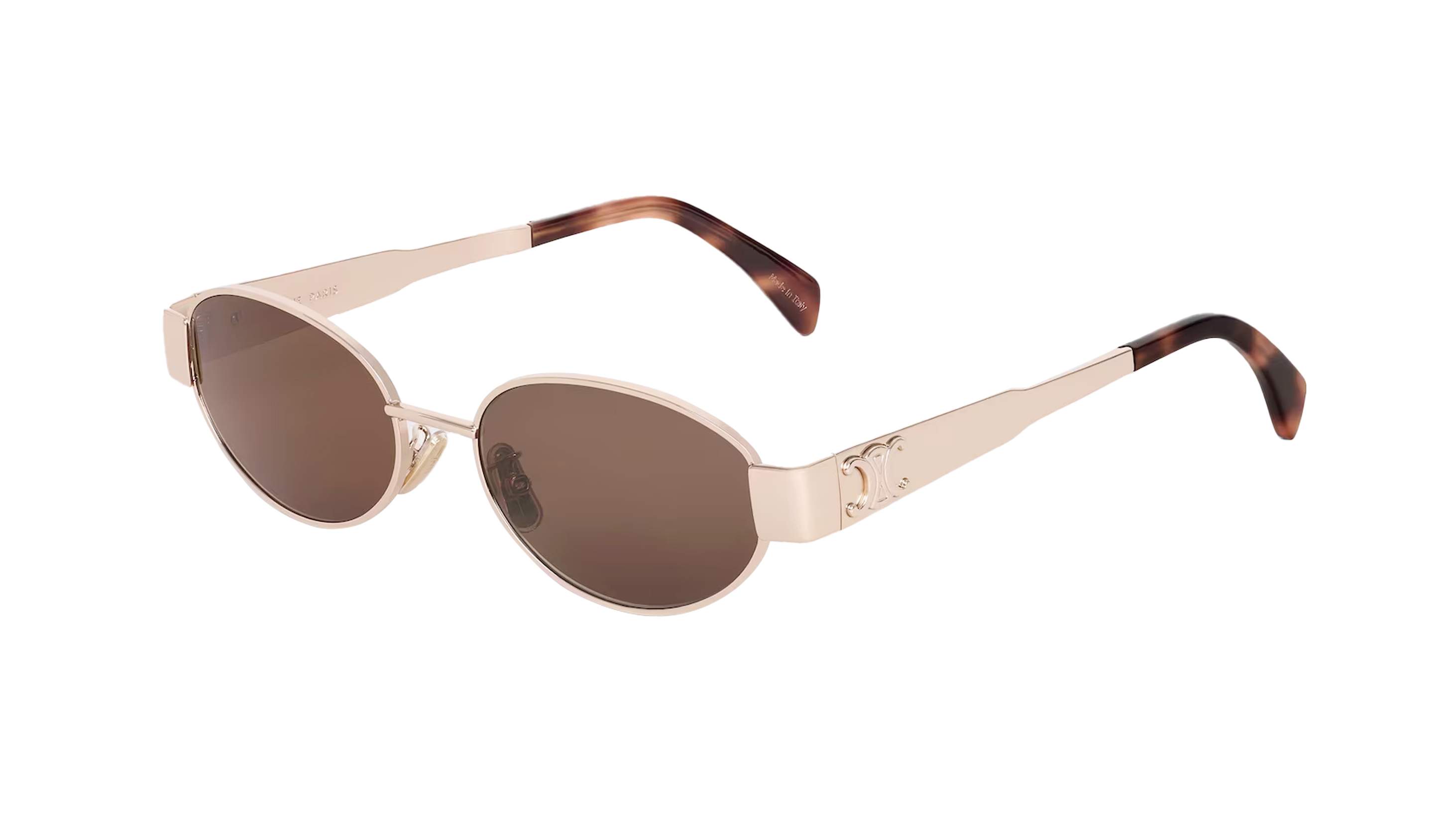 CELINE Triomphe Metal gold oval sunglasses