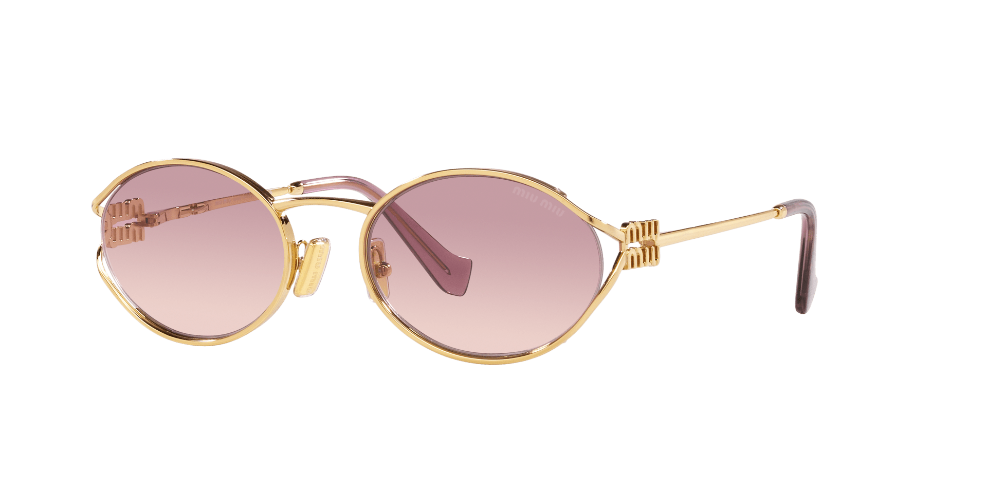 Miu Miu MU 52YS with pink gradient lenses on a fine gold frame
