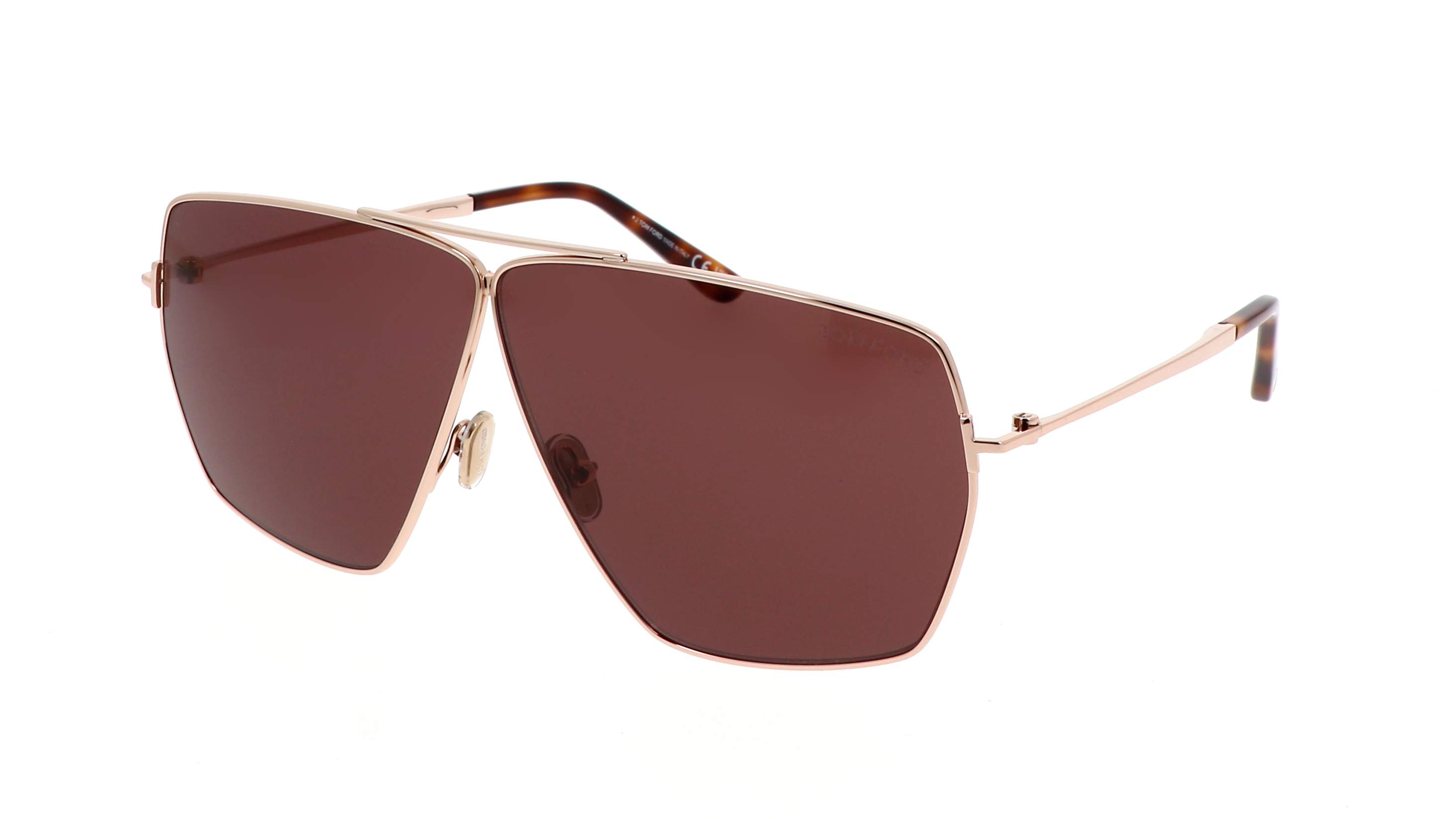 Tom Ford FT1185/S Stella — oversize rose-gold metal sunglasses