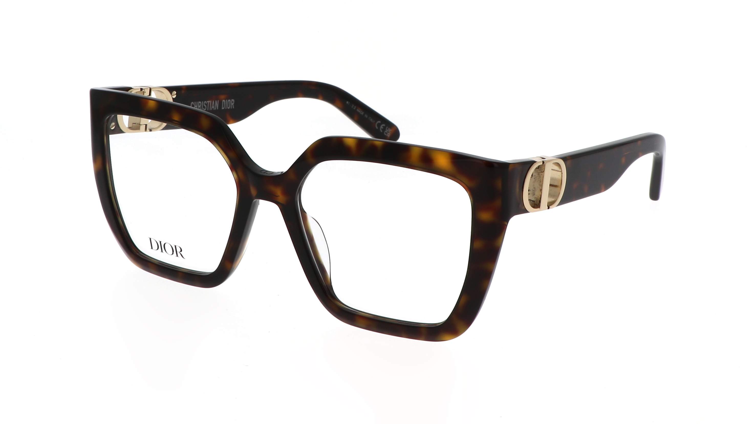 Dior 30MONTAIGNEO S1I 2000 – softly squared havana acetate with gold hinge inspired by the 30 Montaigne clasp