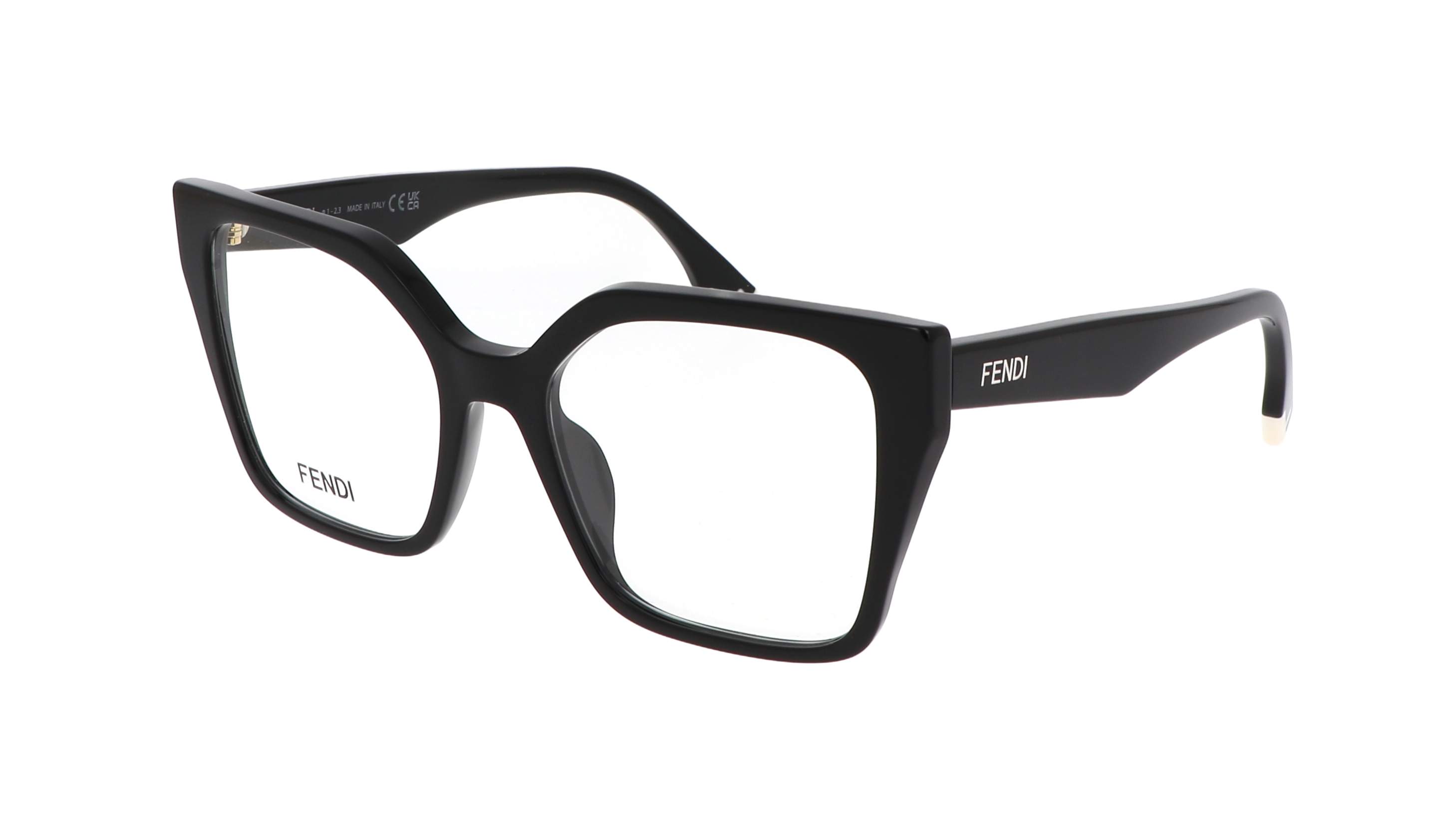 Fendi FE50002I 001 – square butterfly in black acetate