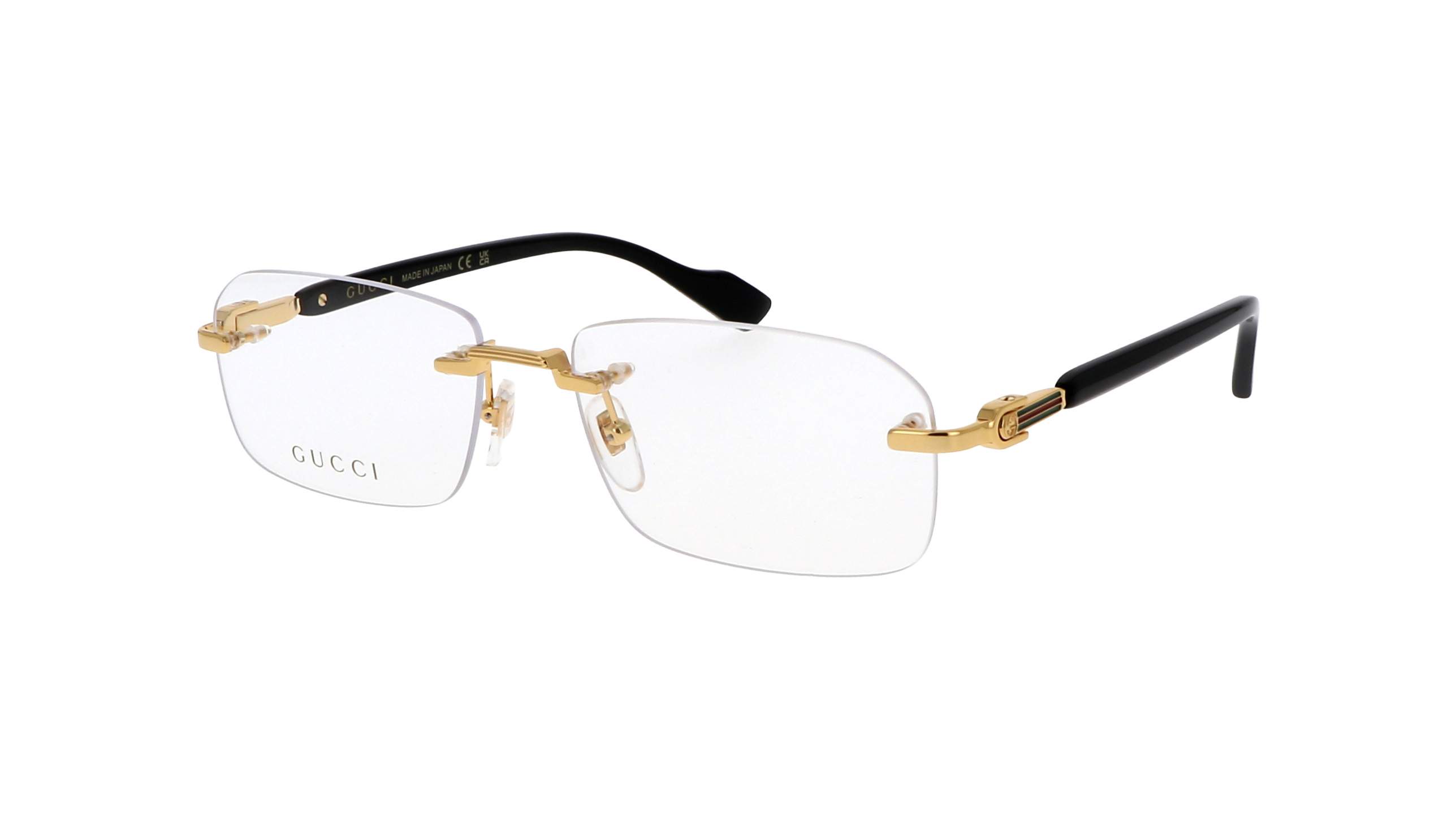 Gucci GG1221O 001 – rimless gold metal construction